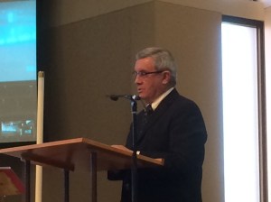 Nevada Chief Justice James Hardesty speaks at LEAN's Martin Luther King Jr. Holiday event at Lutheran Church of the Good Shepherd in Reno, Jan. 19, 2015.